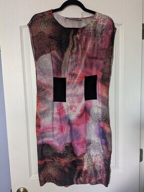 Tiger of Sweden Multicolor Abstract Dress with Black Inset Details